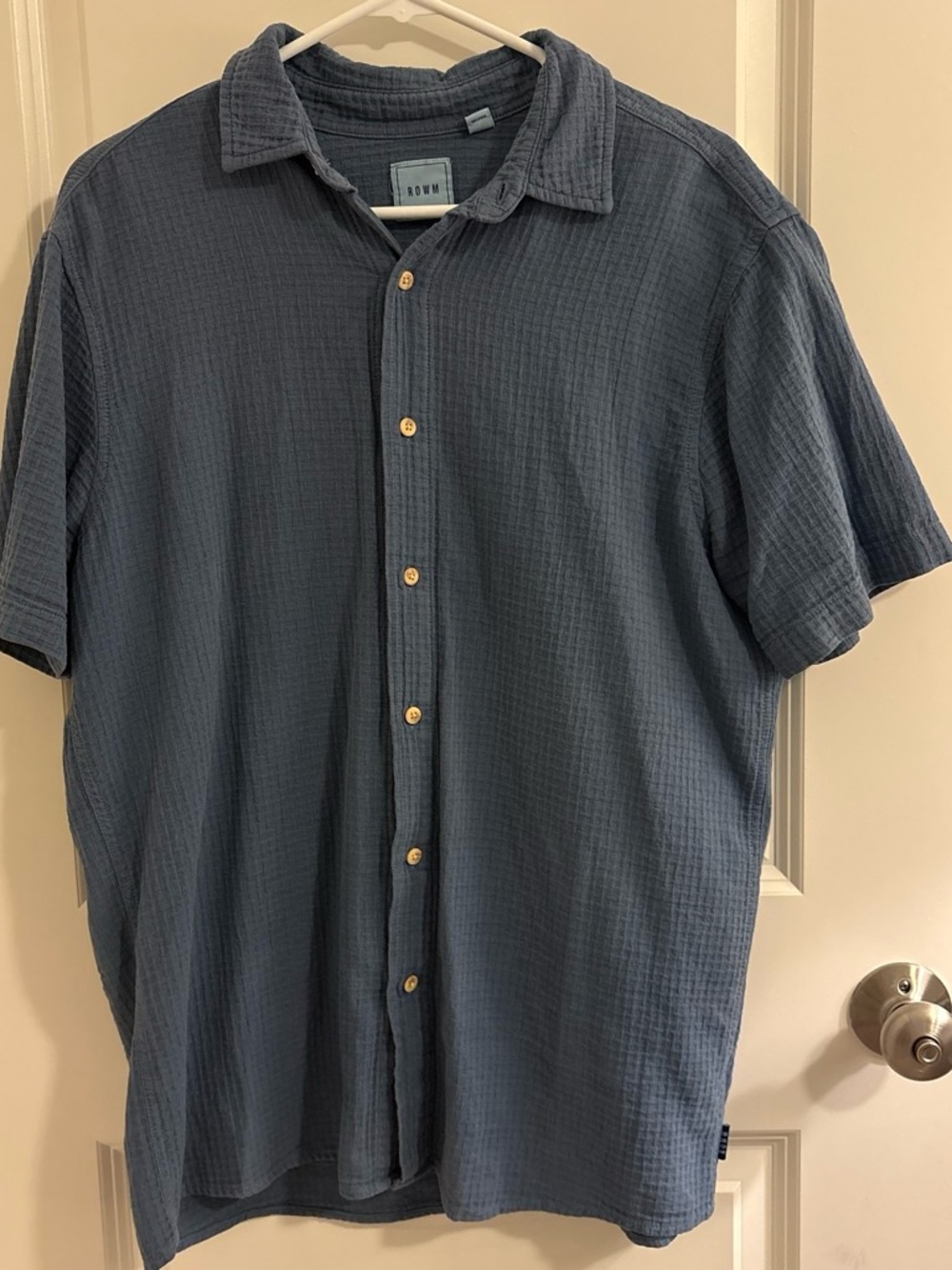 ROWM Slate Short-Sleeve Button-Down Shirt
